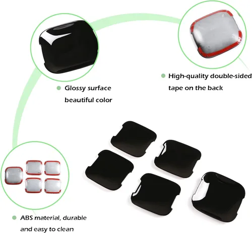 Vista 4 de PIUGILH Cubierta de repuesto para manija de puerta de automóvil compatible con accesorios Land Rover Defender 110 2020-2023, protectores protectores