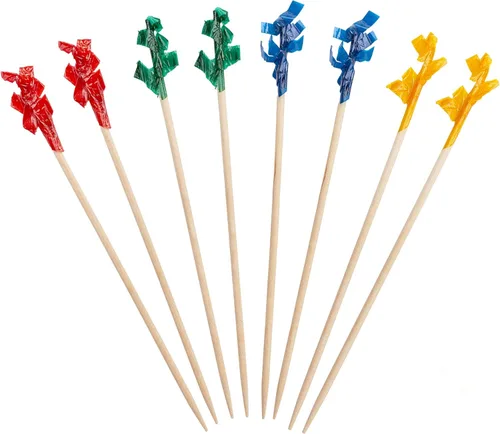 Vista 10 de GUSTO Paquete de 100 palillos de madera de 3 pulgadas, brochetas de bambú, palillos de dientes para cócteles, parrilla, aperitivos, frutas, barbacoa