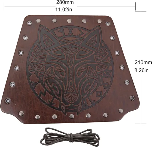 Vista 6 de AZORA Pulsera de cuero con guantelete medieval, con hebilla, brazalete ancho, armadura, 2