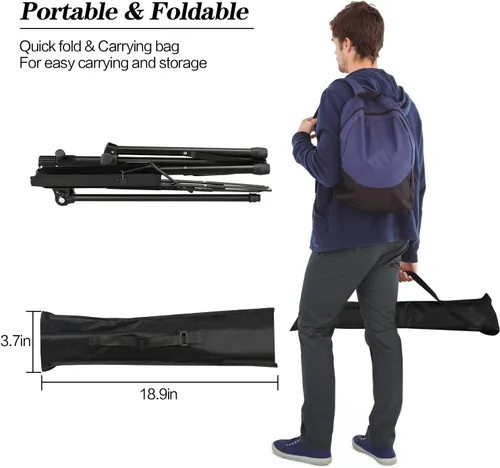 Vista 6 de DkOvn 1 paquete de soporte para partituras, con clip para partituras y bolsa de transporte