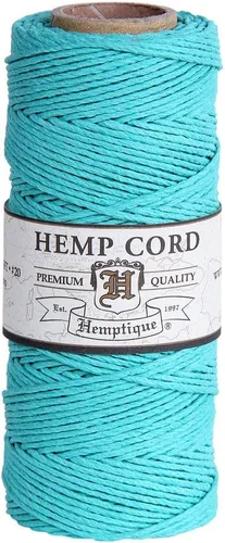 Vista 20 de Hemptique - Carrete de cordón 100 % cáñamo - 62.5 m/205 pies de cuerda de cáñamo - Hecho con amor - N.º 20 ~ 1 mm de hilo de cordón para hacer