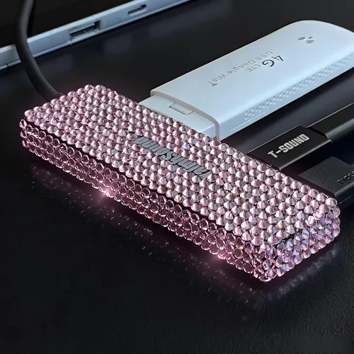 Vista 9 de Adaptador USB a USB C, puerto USB múltiple YaimhSound para laptop, concentrador USB 3.0 rosa para PC, MacBook, Mac Pro, superficie, unidad flash