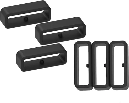 Vista 5 de Anillos de sujeción compatibles con Garmin Instinct 2/Instinct/Forerunner 35/Forerunner 30 bandas (paquete de 6) con hebilla de goma para reloj