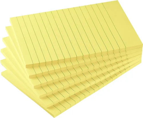 Vista 9 de Early Buy - Blocs de notas adhesivas con líneas 4x6, notas autoadhesivas de 6 colores brillantes, 6 blocs, 45 hojas/bloc