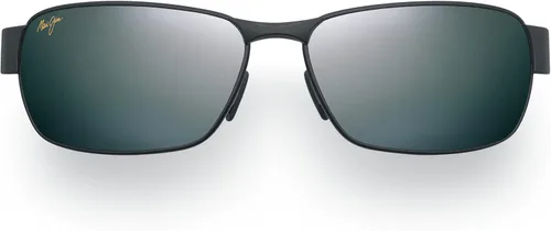 Maui Jim Lentes de sol rectangulares polarizados de coral negro para hombre y mujer