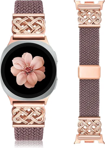 Vista 10 de Correa trenzada magnética compatible con Samsung Galaxy Watch 8 7 6 5 4 FE de 40mm 44mm/8 6 Classic/5 Pro/4 Classic/3 de 41mm/Active 2 para mujeres