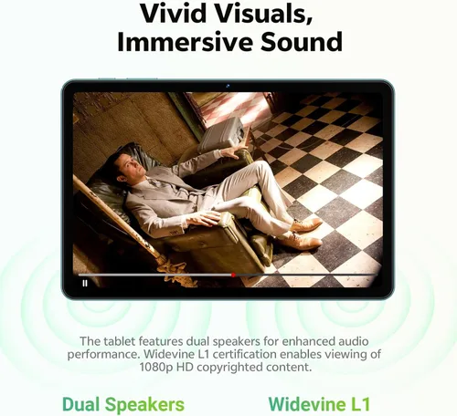 Vista 6 de Tablet de 10.1 pulgadas, Tablet Android 15 con Funda, 24GB RAM + 64GB ROM 1TB Expandible, Pantalla Táctil HD IPS de 1280x800, Batería de 8H, WiFi 6