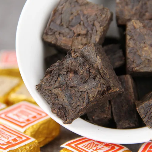 Vista 5 de Pu'er Xiaotuo Tea 2003 Jiazi Xiaofang Brick Pu'er Tea 10.58 oz Té cocido Mini té de ladrillo Xiaofang 03 Aged Fermented Yunnan Ripe Pu Erh,Compact