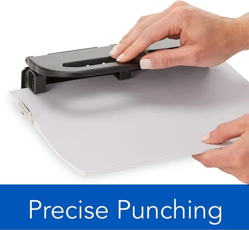 Vista 3 de Swingline Perforadora de 2 a 7 agujeros, semiajustable, perforadora de agujeros resistente, fácil al tacto, capacidad de perforación de 24 hojas