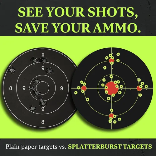 Splatterburst Targets - Objetivo de salpicaduras de diana múltiple de 12 pulgadas - Ve fácilmente tus disparos estallar amarillo fluorescente