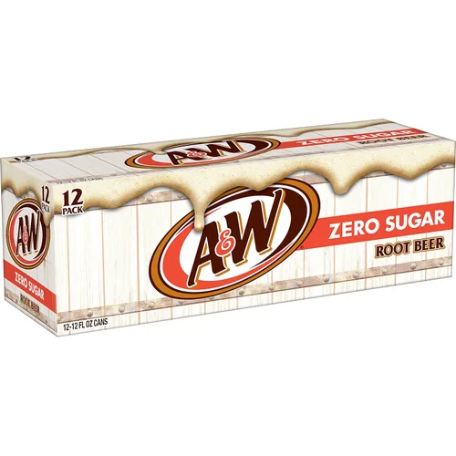 Vista 9 de A&W Zero Sugar Root Beer Soda, latas de 12 fl oz, paquete de 12