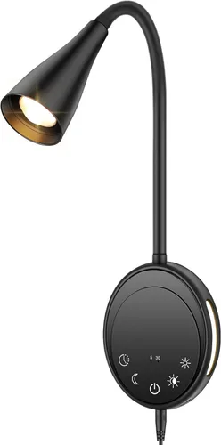 Vista 12 de SANKEDOU Luz de lectura LED para montaje en pared, luces de lectura de cabecera con control táctil, 5 regulables, salida USB, luz nocturna