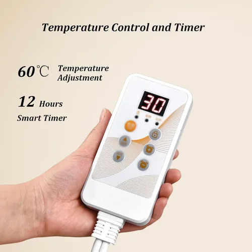 Vista 7 de Electric Heated Area Rug 100x150cm, Portable Heating Pad with 12H Timer & Adjustable Temperature, Ideal for Living Room, Bedroom & Office Use