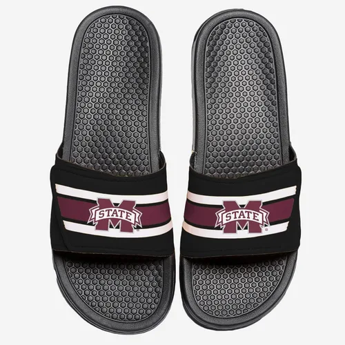 Vista 23 de FOCO, Sandalias deportivas estilo chancletas de la NCAA para hombre con logotipo de equipo universitario Legacy con rayas