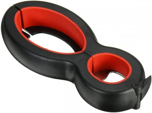 Vista 3 de Abrelatas 6 en 1, tapa de rosca, multiusos, abrebotellas, tapa de frasco, agarre de cocina, herramienta de cocina