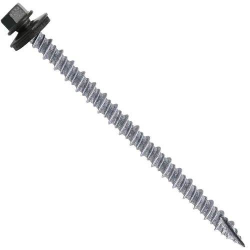 Vista 43 de Tornillos para techos de metal #10: (250) Tornillos x 3 "ABC GRIS Tornillo de techo de chapa de metal para techo. Tornillos de metal