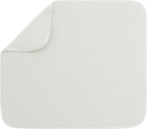 Vista 9 de S&T INC. Tapete de microfibra para secado de platos, reversible y absorbente para cocina, de 16 x 18 pulgadas, color negro