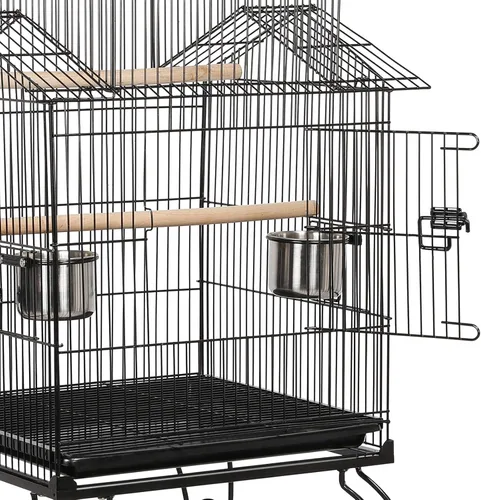 Vista 8 de Yaheetech Budgie Cage jaula de 55 pulgadas con triple techo mediano para loros para mascotas con soporte desmontable para cacatúas, periquitos