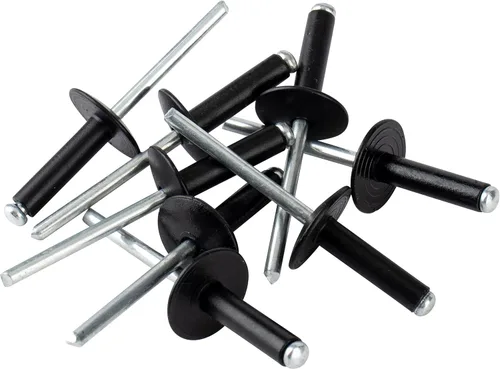 Vista 4 de ISPINNER 100 remaches ciegos de aluminio con brida grande de 3/16 x 1 pulgada, remaches pop agarre agarre 0.709-0.787 in (negro)