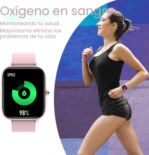 Vista 4 de Reloj inteligente para hombres y mujeres, compatible con iPhone, Samsung, teléfono Android, pantalla táctil completa de 1.69 pulgadas, IP68