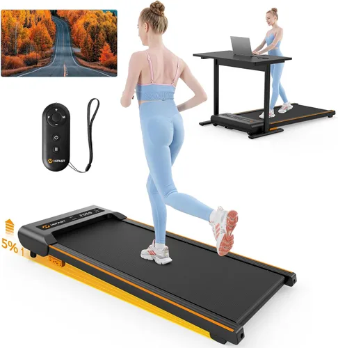HiFast Alfombra de Caminar con Inclinación, Cinta de Correr para Debajo del Escritorio para el Hogar, Caminadoras Portátiles de 2.5 HP con