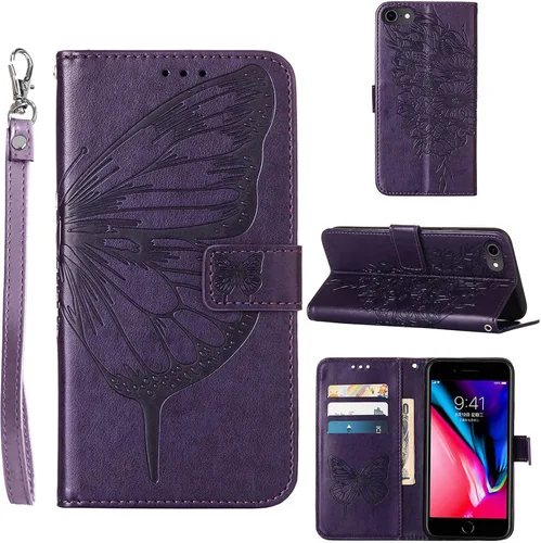 Vista 11 de Funda tipo cartera para iPhone 6/6S/7/8/SE 2022/SE 2020 Negro
