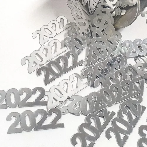 Vista 6 de Confeti Año 2022 Blanco - Paquete al por menor #7228 QS0