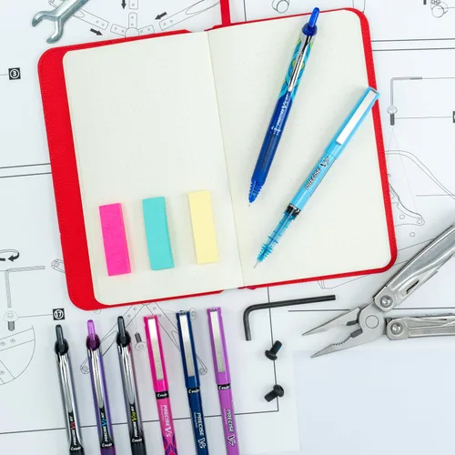 Vista 6 de Pilot, Precise V10 RT - Bolígrafos recargables y retráctiles, punta gruesa de 0.039 in, morado, paquete de 12