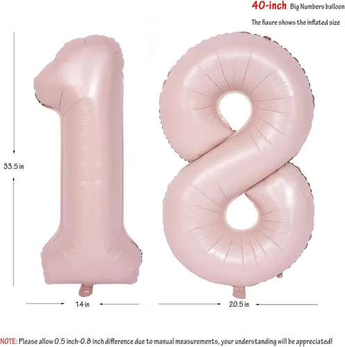 Vista 109 de Globos de 40 pulgadas con números de caramelo, papel de aluminio de helio, globos de látex de Mylar para fiesta de cumpleaños, decoración digital 0