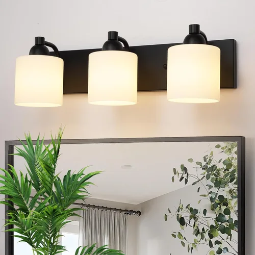 Vista 19 de Mecgirn Apliques de Pared de Vidrio Esmerilado Níquel Cepillado, Paquete de 1 Luminarias de Pared Interiores Cableadas para Sala de Estar, Pasillo