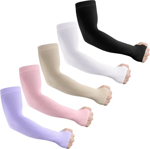 Vista 15 de LUOLIIL VOE Mangas de compresión de protección solar para hombres y mujeres, mangas de compresión para fútbol, golf y voleibol