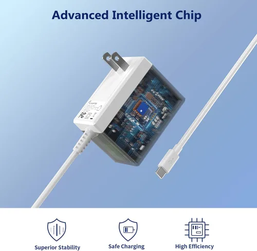 Vista 4 de YCCSKY Cargador para Nintendo S-Witch, adaptador de CA de 39 W para interruptor, cargador de pared de viaje rápido con cable USB C de 5 pies, fuente