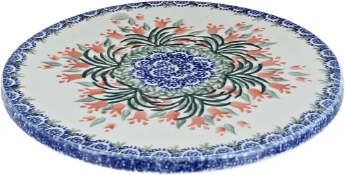 Vista 8 de Salvamanteles de cerámica polaca rosa azul