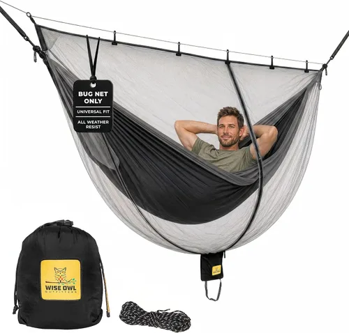 Wise Owl Outfitters Hamaca con Mosquitero – Red de Mosquitos para Hamaca, Mosquitera Ligera para Acampar, Senderismo, Mochilero, Uso en Bosque y al