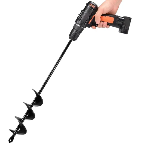 Vista 13 de TCBWFY Broca de barrena de 2x32 pulgadas para plantar – Barrena plantadora de jardín de mango largo fácil – Barrenas para bulbos y plantas