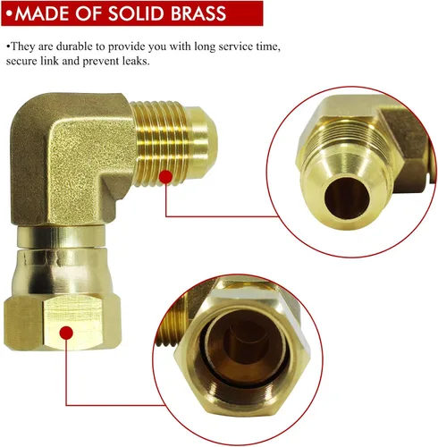 Vista 5 de MENSI Accesorios de acoplamiento de conector de codo de 90 grados para parrillas de barbacoa, reemplazo de calentador de onda olímpica para Camco