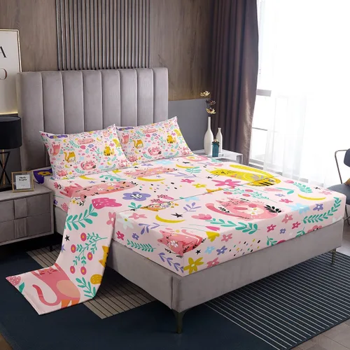 Vista 34 de Feelyou - Juego de sábanas de sirena, tamaño individual, arcoíris, cola de sirena impresa, juego de ropa de cama colorida, lindo juego de sábanas