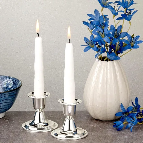 Vista 5 de Rite Lite Velas de Shabbat - 12 piezas - Empaquetadas en una hermosa caja con una tarjeta artística (blanco)