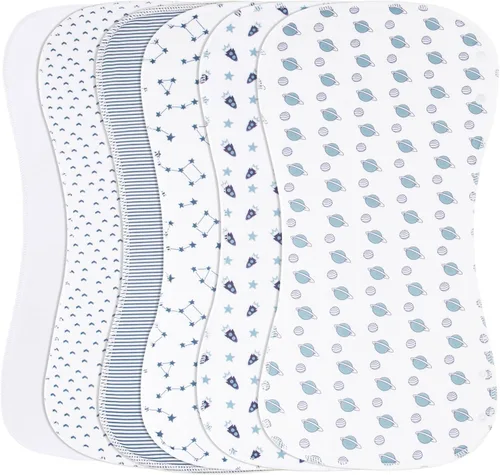 Vista 13 de Baberos y paños para eructos 2 en 1 - Pack de 6 unidades grandes, súper absorbentes, paños de algodón suaves para eructos de 3 capas para niños