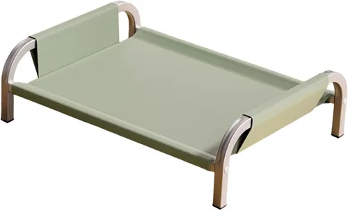 Vista 6 de Elevated Pet Bed Raised Cat Dog Bed Sturdy Breathable Portable Comfortable Cot Pet Hammock for Indoor Cats Puppy Kitten Green M- Gray XL