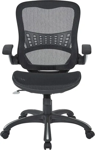 Vista 5 de Office Star Riley - Silla de escritorio ventilada para gerente con asiento y respaldo de malla transpirable, base negra con negro