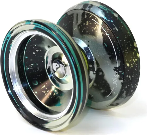 MAGICYOYO M002 April Yo-Yo - 6060 aleación de aluminio YoYo (negro plata azul salpicadura)
