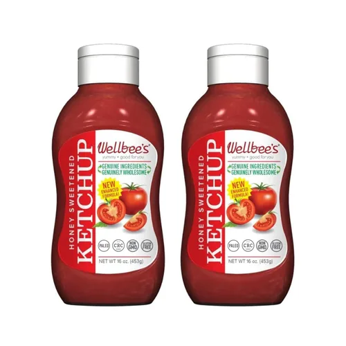 Vista 6 de Wellbee's Ketchup endulzado con miel, sin azúcar, totalmente natural, 16 onzas, apto para paleo y SCD, sin aditivos, sin perservativos, sin OMG, sin