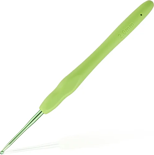 Vista 10 de Gancho de ganchillo de aluminio de 2 mm, agujas de ganchillo lisas, agujas de tejer para manualidades con hilo, gran regalo artesanal hecho a mano