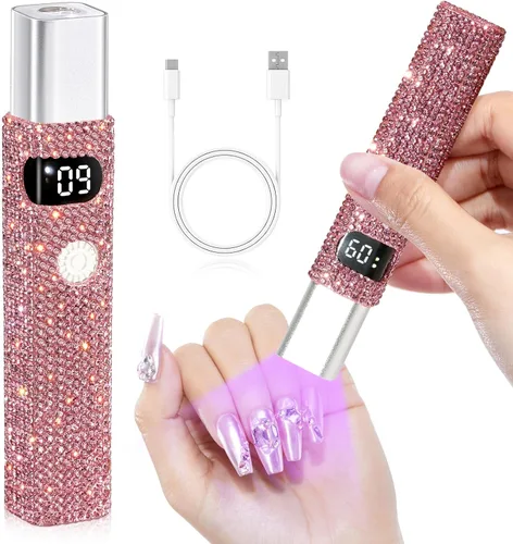 Luz UV de mano para uñas de gel, mini lámpara LED inalámbrica para esmalte de uñas de gel, lámpara de curación flash portátil, secador de uñas USB
