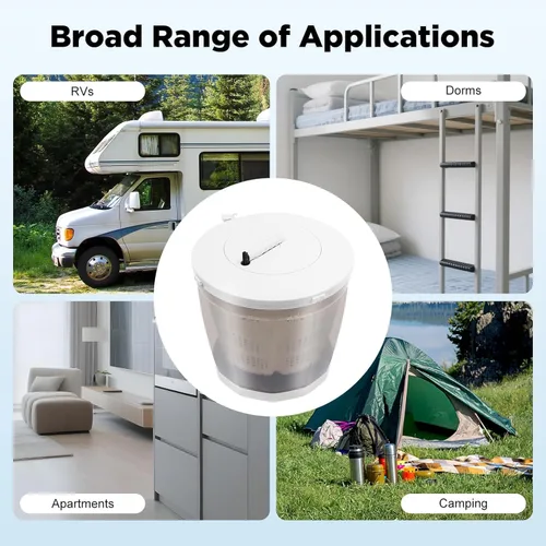 Vista 5 de Lavadora manual de manivela 2 en 1, lavadora manual no eléctrica, lavadora de ropa para viajes al aire libre, mini secadora compacta para viajes