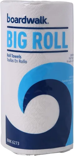 Boardwalk 6273 - Rollo de toalla de papel perforado, 2 capas, blanco, 11 x 8 1/2, 250 hojas por rollo (caja de 12 rollos)