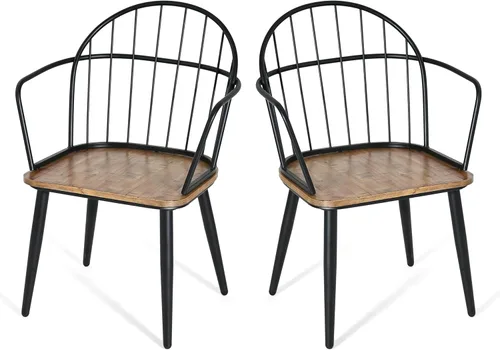 Vista 6 de Dining Chairs Set of 2 with Metal Legs - Modern Table & Chair Sets for Kitchen Dining Room and Office Desk Chair Seating,Black