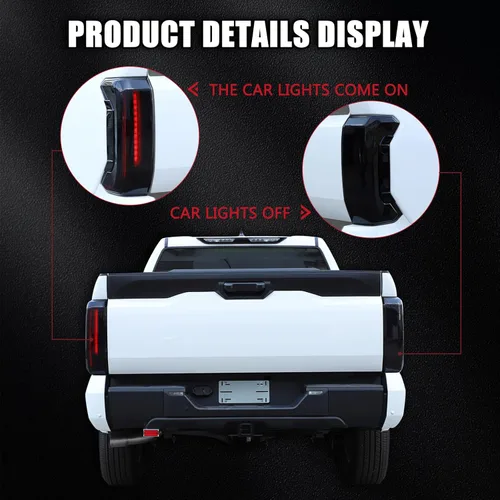 Vista 4 de LLKUANG Cubierta de Luz Trasera Carcasa de Lámpara Trasera Protector de Pantalla Marco de Moldura Compatible con Toyota Tundra 2022 2023 2024 2025