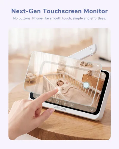 Vista 3 de WiFi Baby Monitor with 6.5" Touchscreen, 4MP Camera, 5X Zoom White